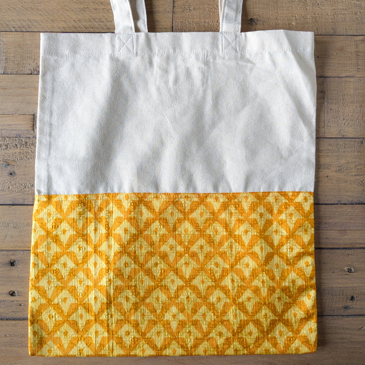 Half sari, half cotton tote bag, ethically handmade in India by Shakti.ism