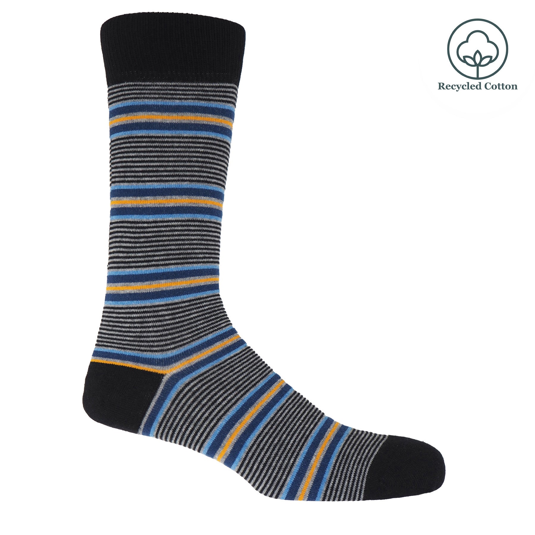 Multistripe Men's Socks - Black by Peper Harow