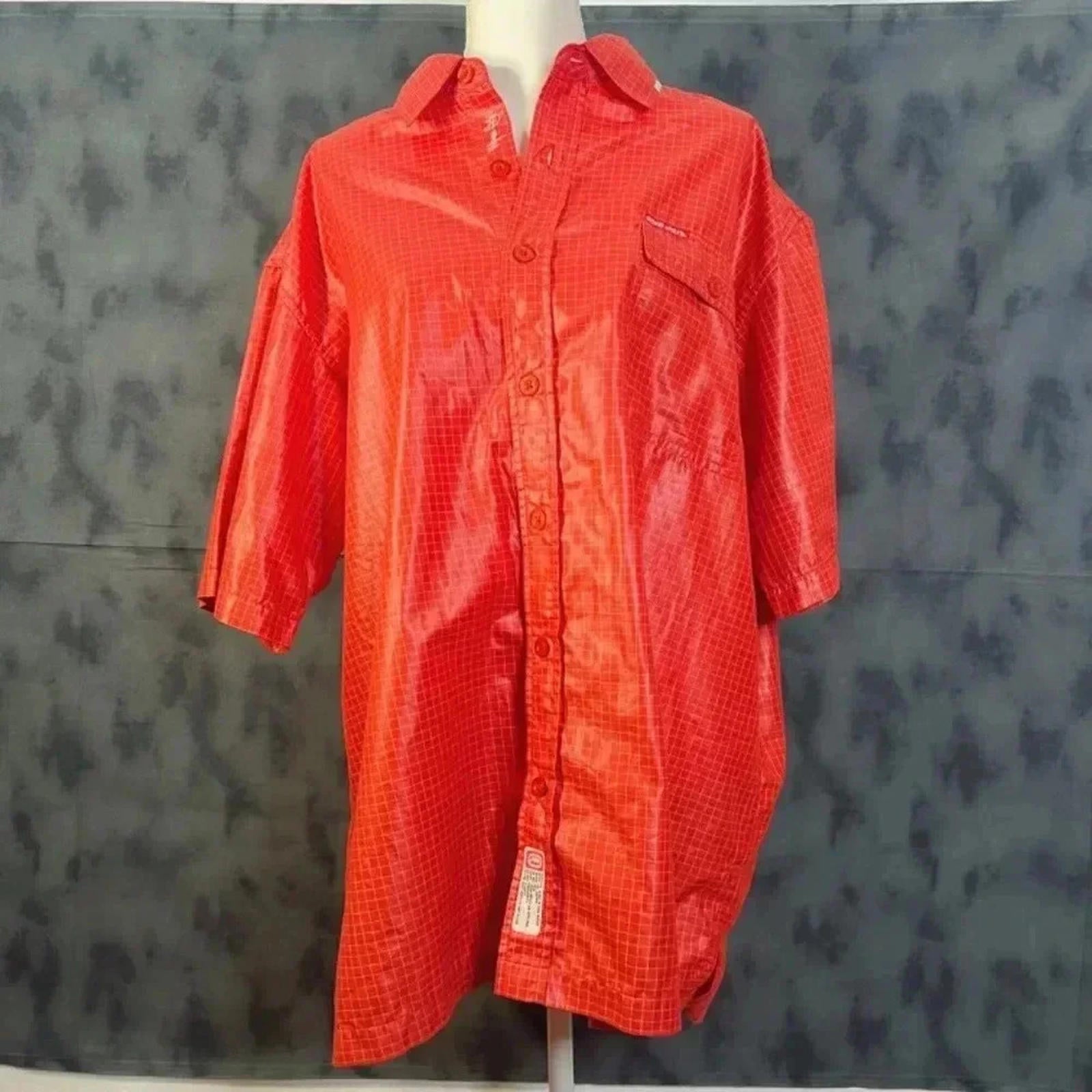 Ecko Unltd. Red Grid Pattern Men's Button Up Streetwear Size XL by Hot Girl Secondhand