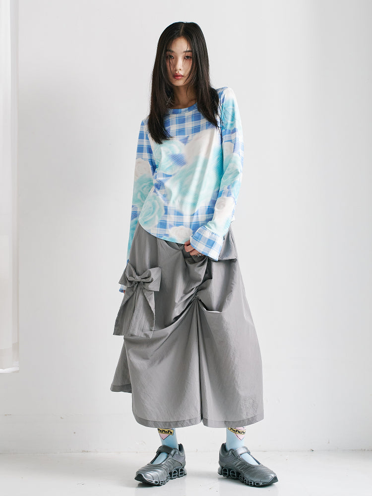 Harajuku Skirt Purple Grey Skirt Simple Skirt Functional Style Skirt tntntutu by Land Decora