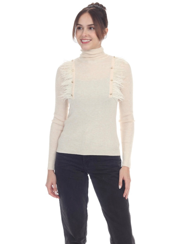 Mia Long-Sleeve Turtle Neck in Ivory by Sierra Deene