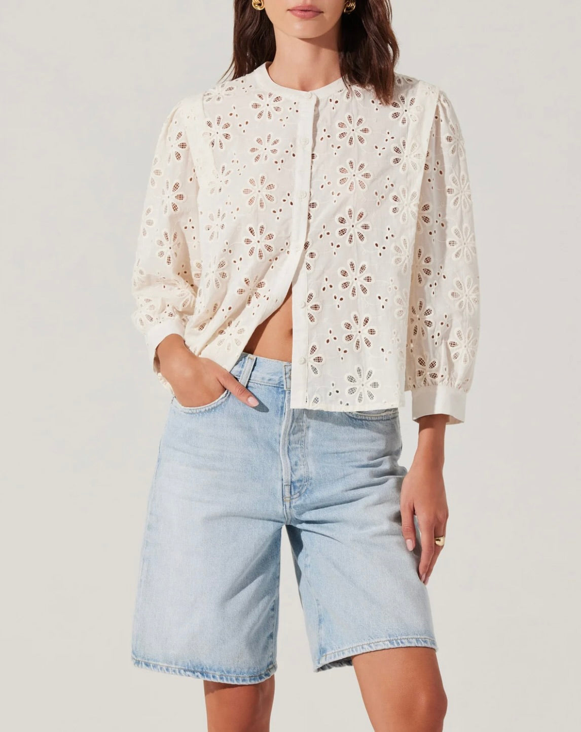 Savanna Eyelet Button Up Top by Sierra Deene