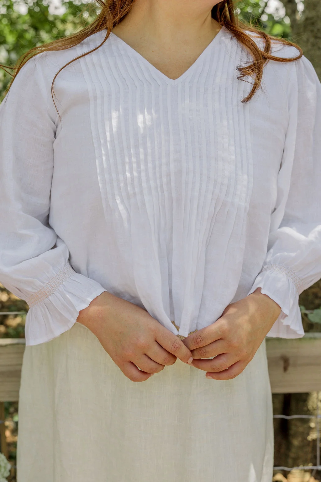 Libbie Blouse - Salt 100% Linen by Road to Rodanthe