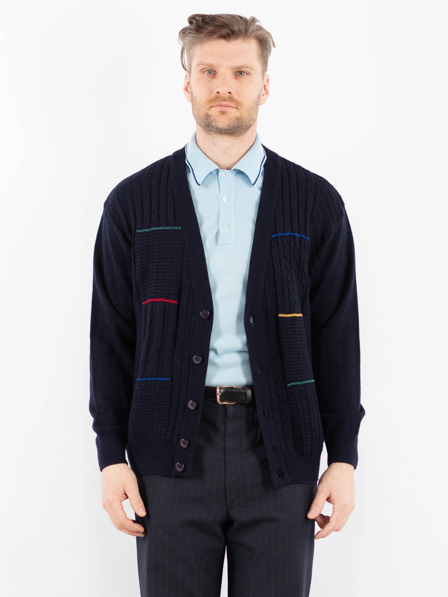 Vintage 90's Men Cardigan in Blue by Northern Grip