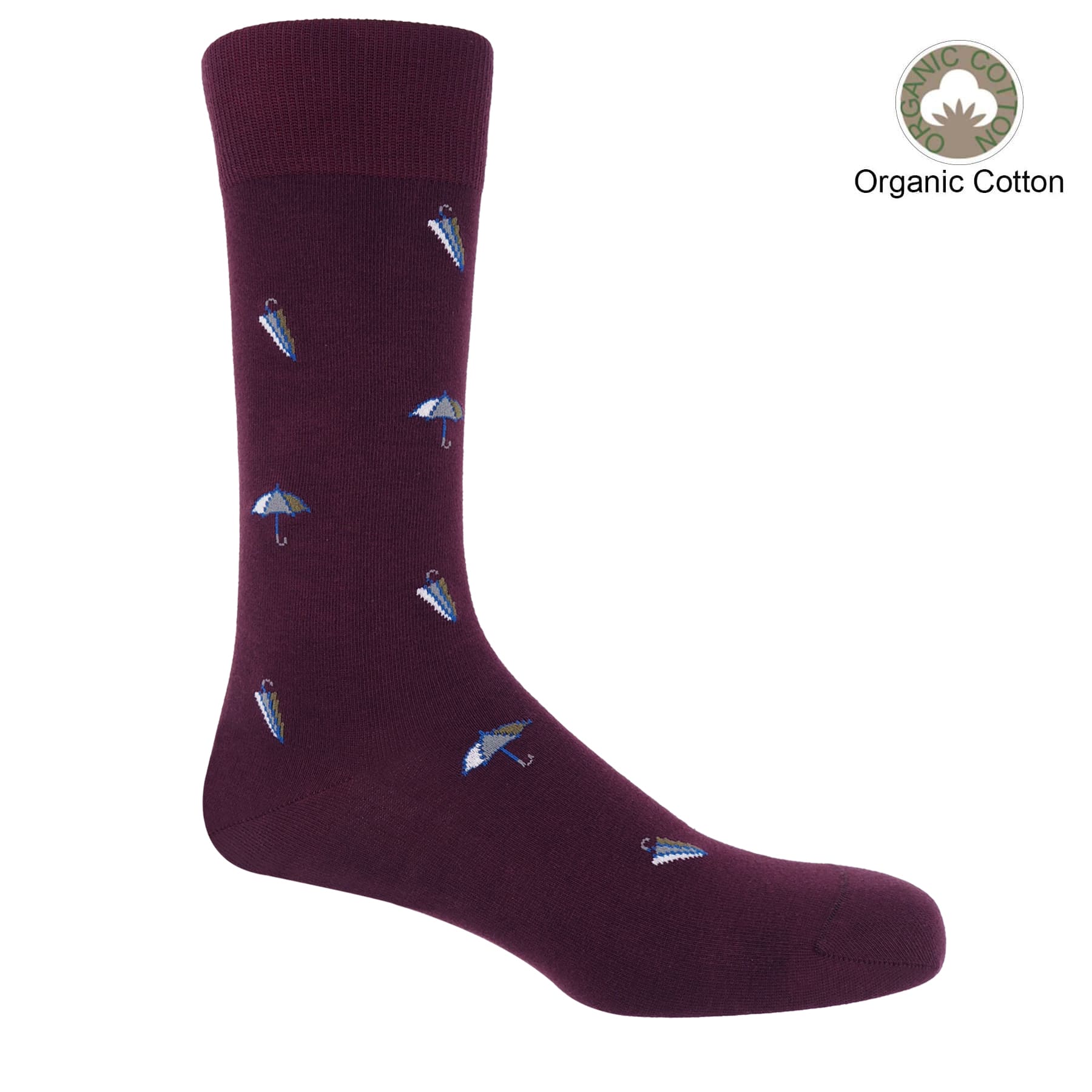 Umbrella Men's Socks - Maroon by Peper Harow