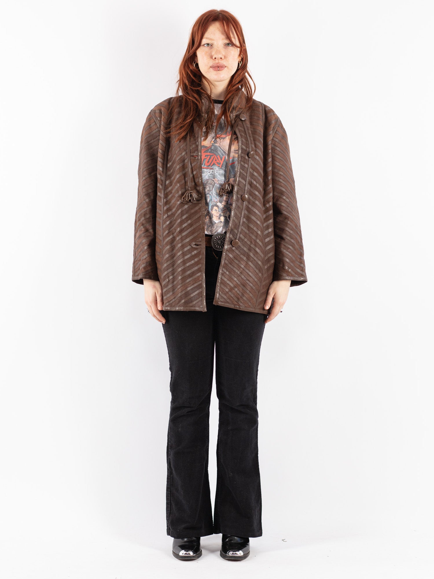 Vintage 90's Women Sheepskin Coat in Brown by Northern Grip