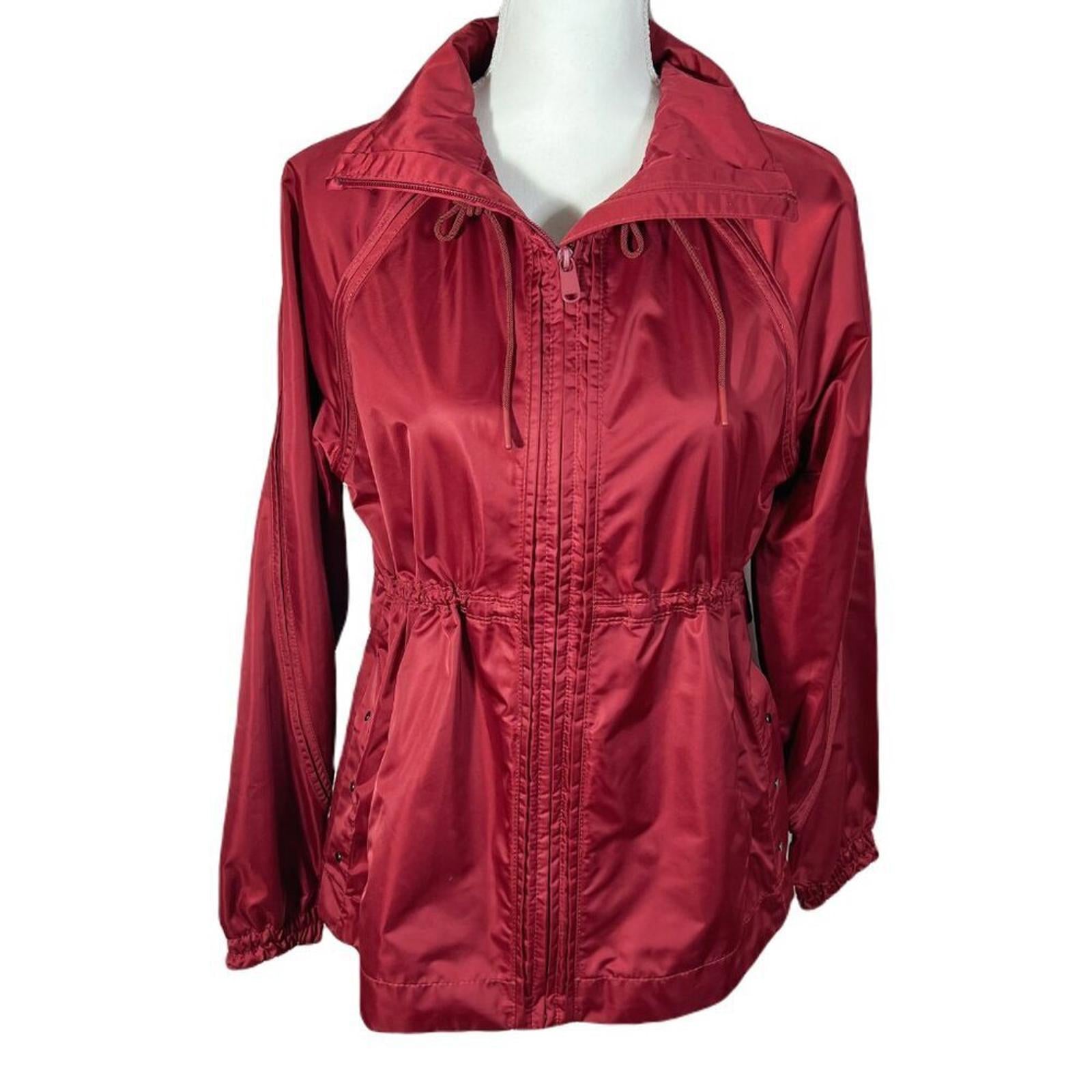 Athleta Escape Jacket in Canyon Red Rain Coat Windbreaker Running Jack by Hot Girl Secondhand
