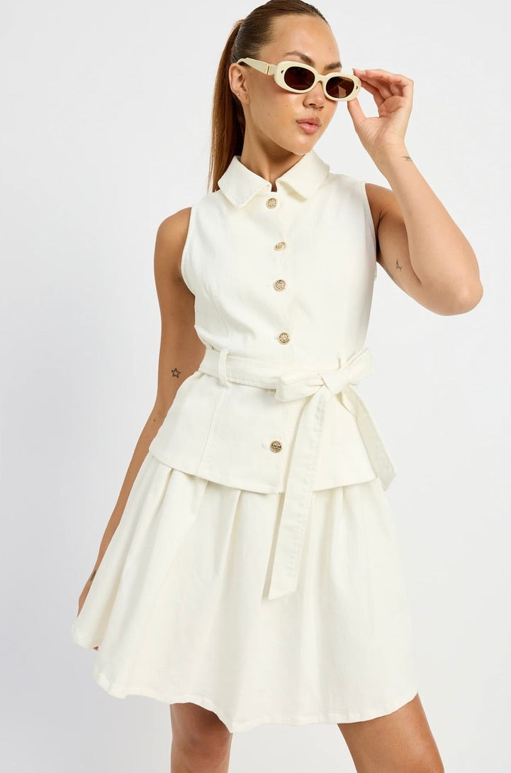 Oaklynn Denim Mini Dress by Sierra Deene