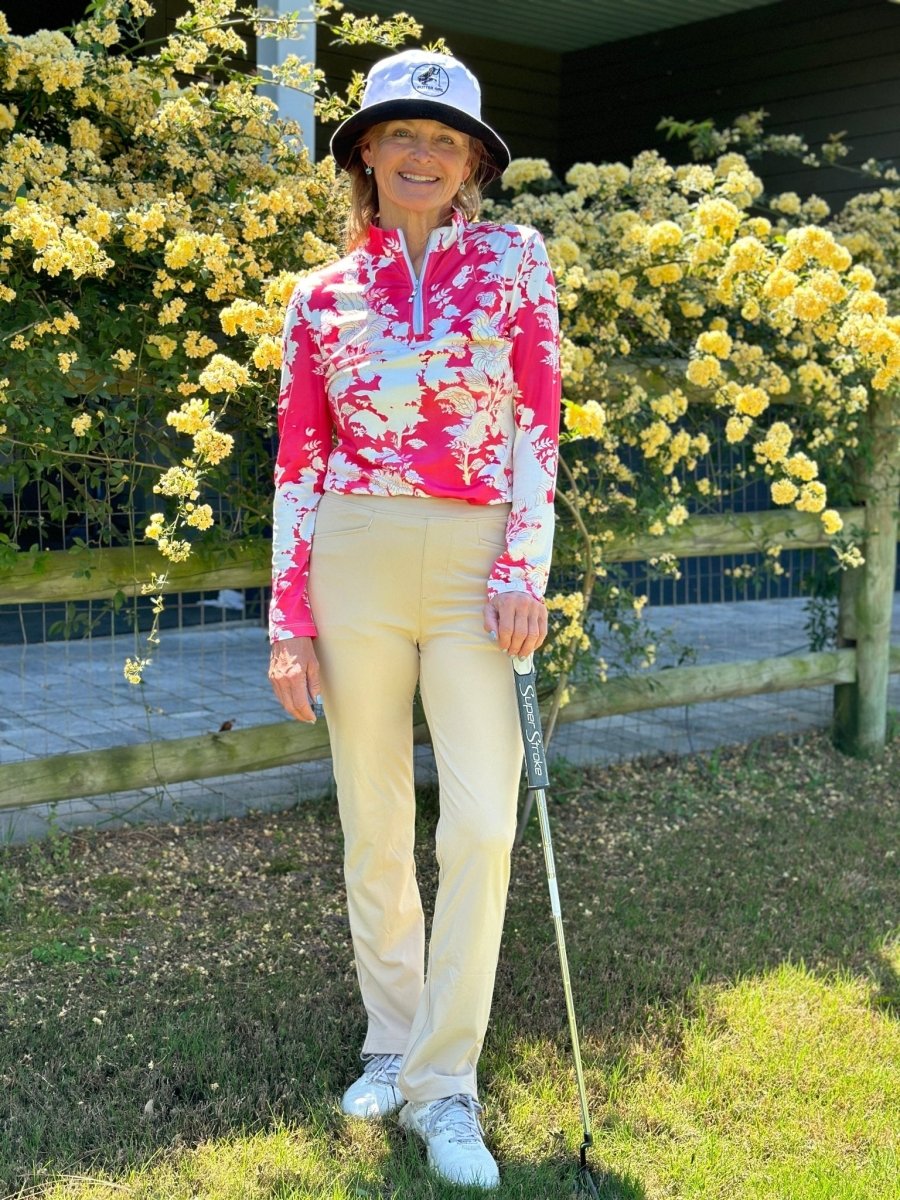 Spring Flowers Long Sleeve Polo by Putter Girl