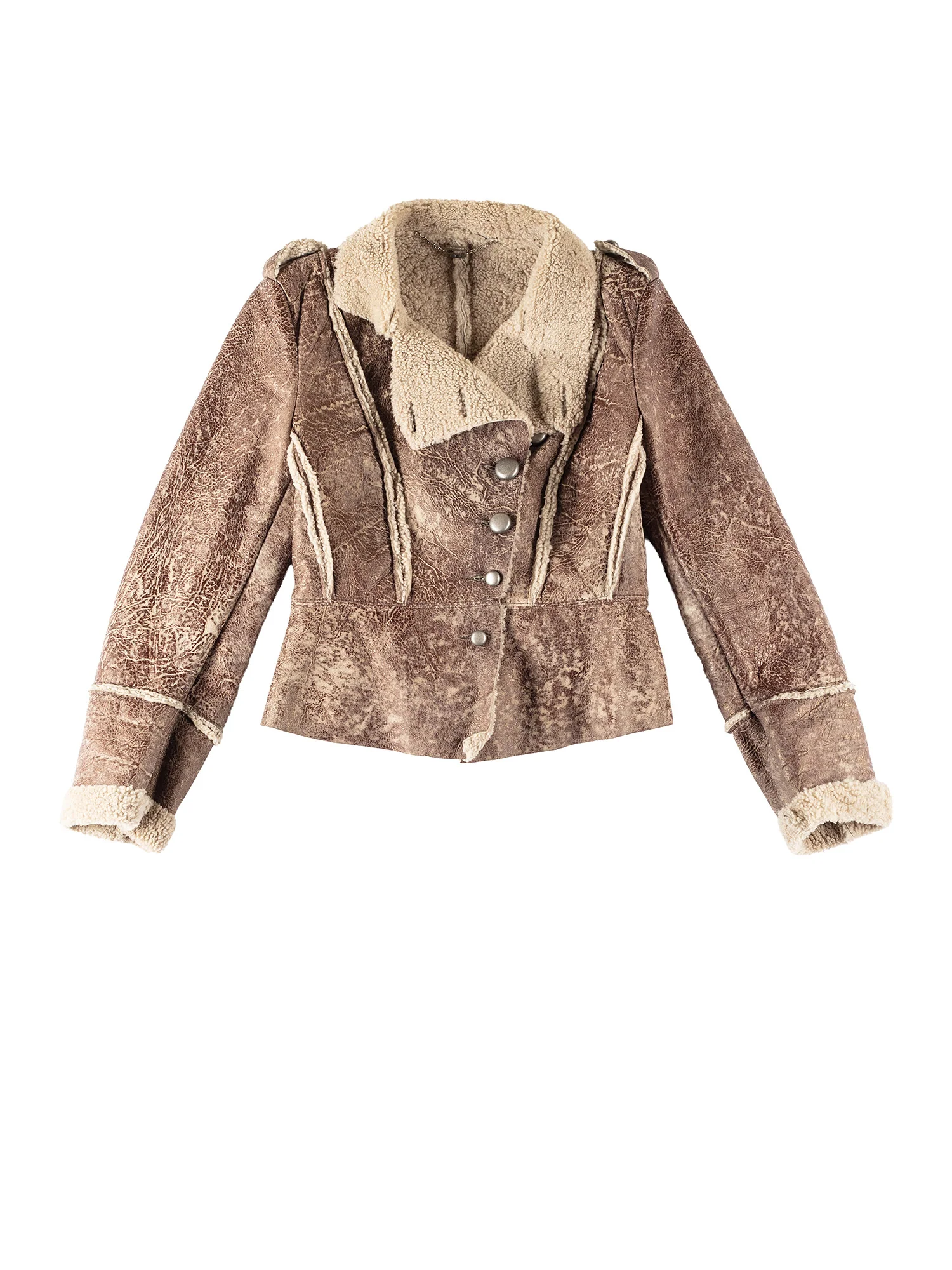 Vintage 70's Women Sheepskin Jacket in Beige by Northern Grip