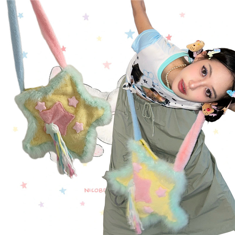 Decora Kei Furry Star Crossbody Bag - Hottie by Land Decora