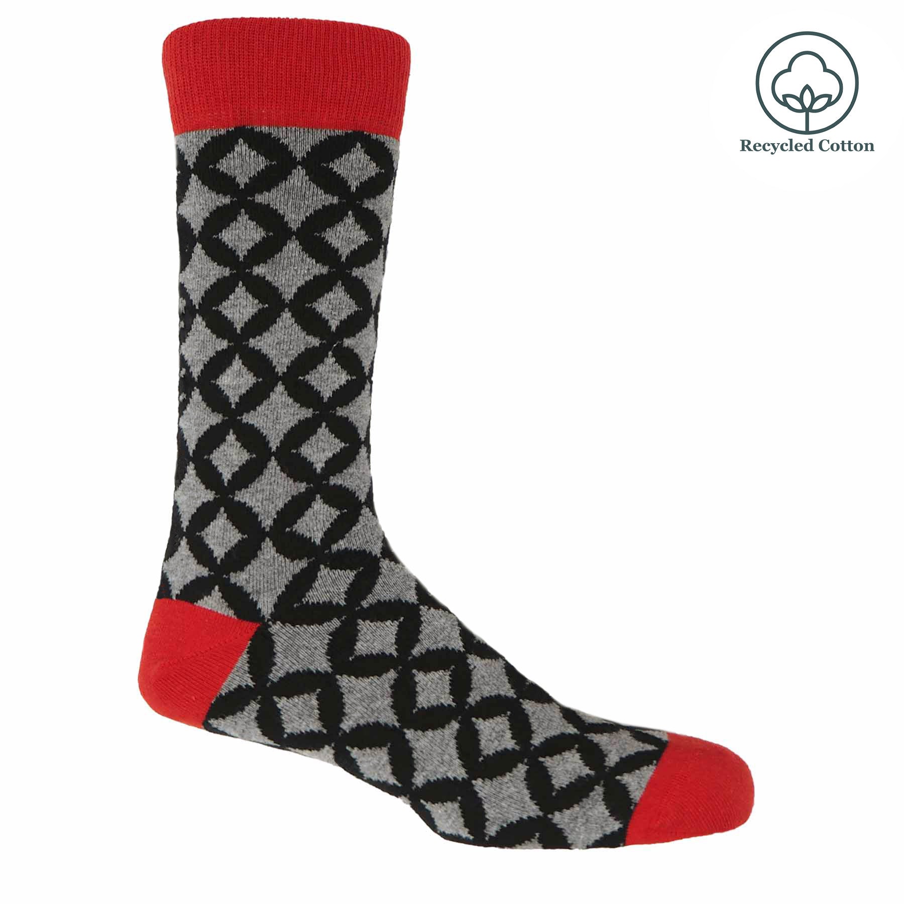 Mosaic Men's Socks - Black by Peper Harow