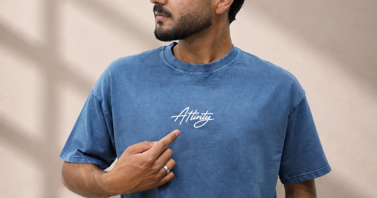 Denim Wash Boxy Fit T-Shirt by Attirity