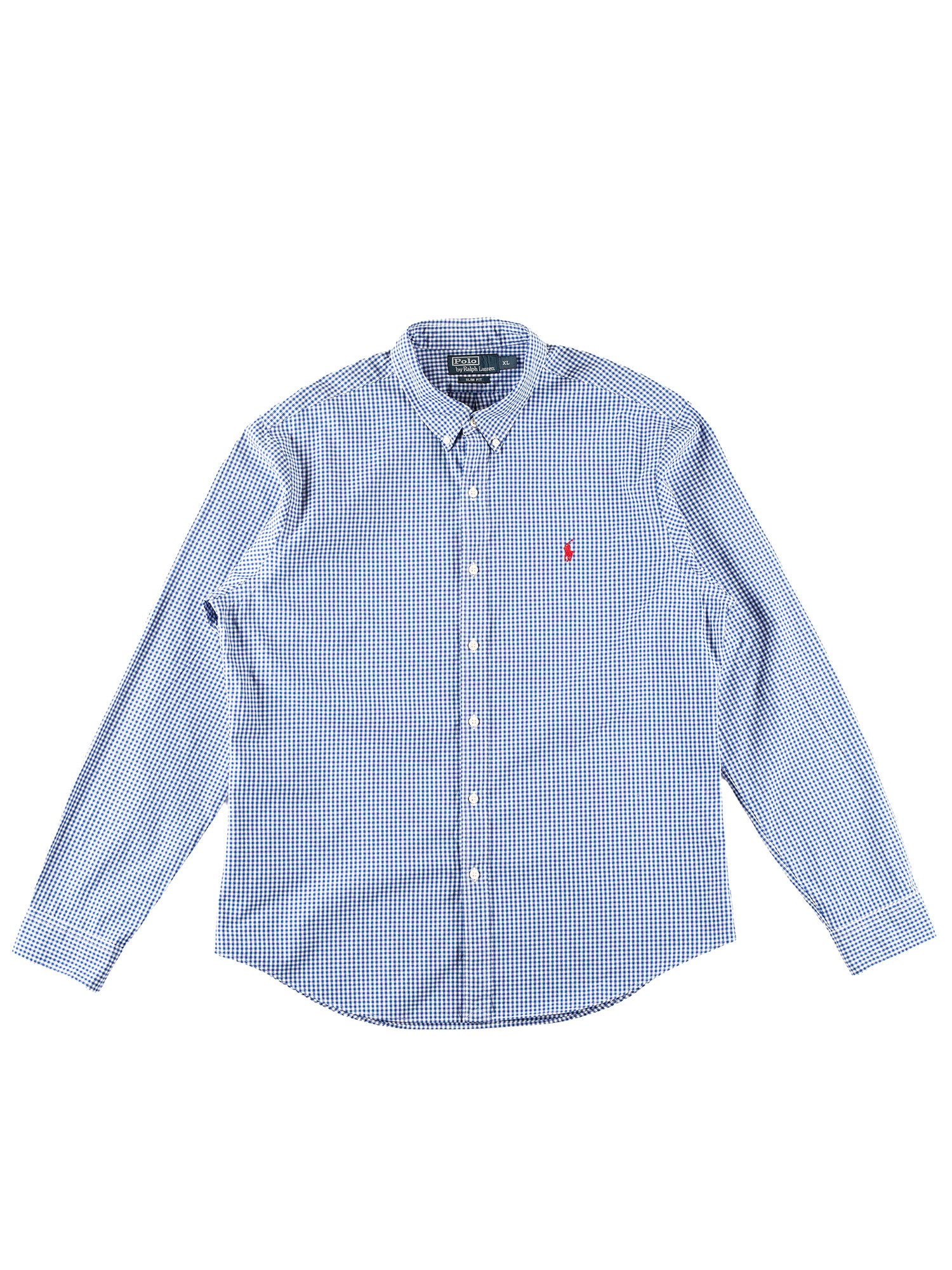 Vintage 00's Men Ralph Lauren Shirt in Blue Slim-Fit by Northern Grip