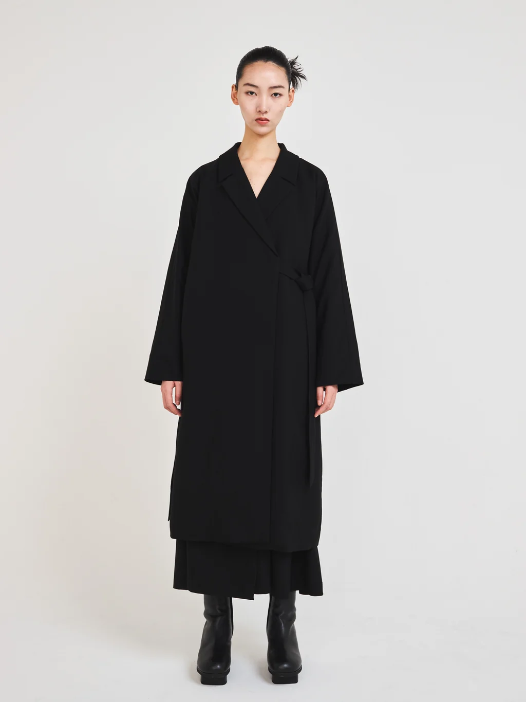 Kimono sleeve wrap coat by ASATO