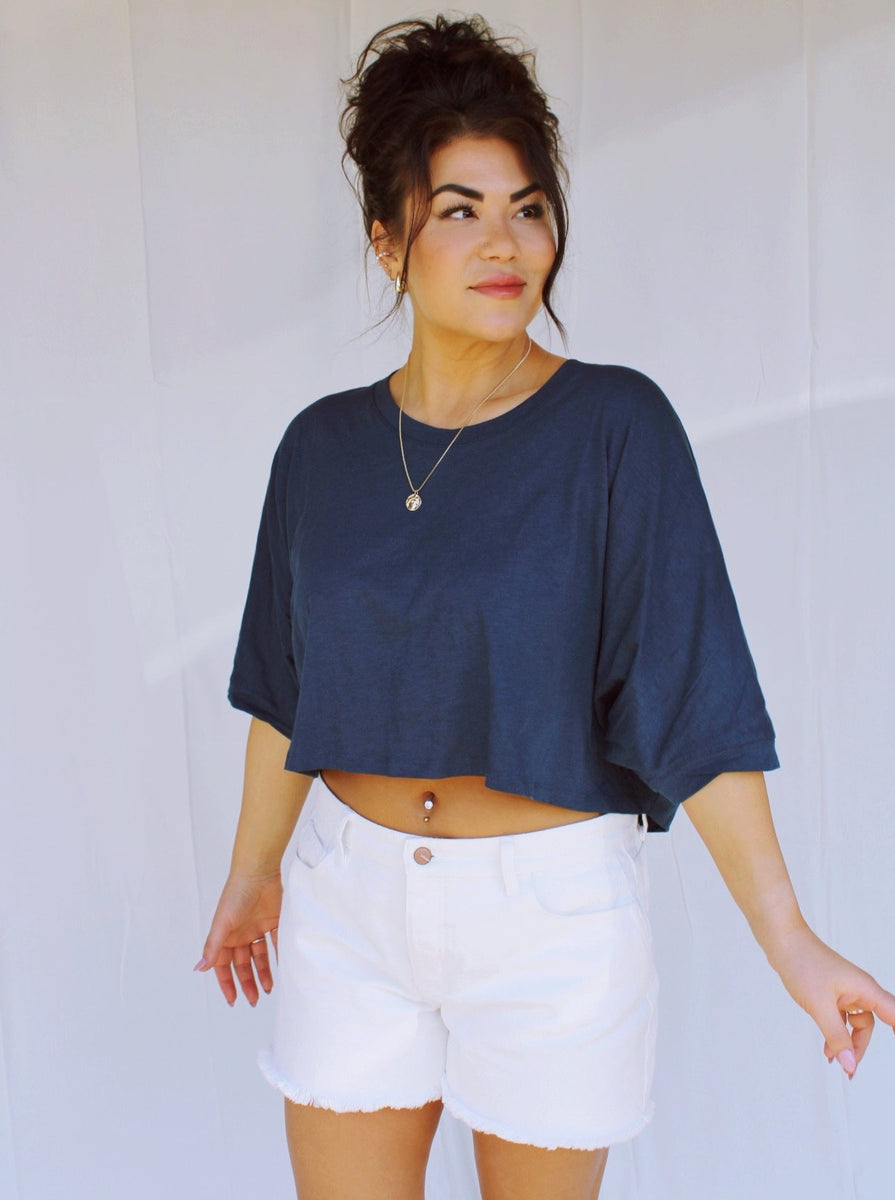 KYLIE TEE IN NAVY - FINAL SALE by RAËLIV