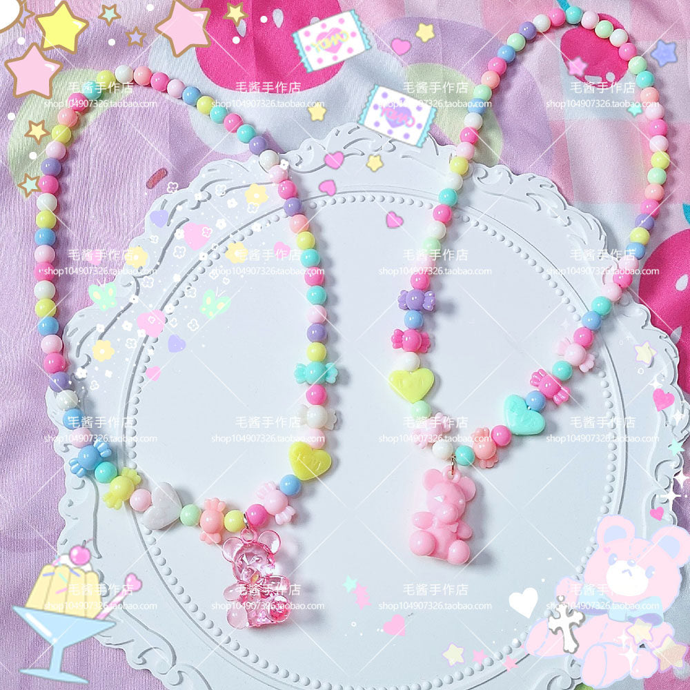 Decora Candy Bear Beaded Necklace - Maojiang by Land Decora