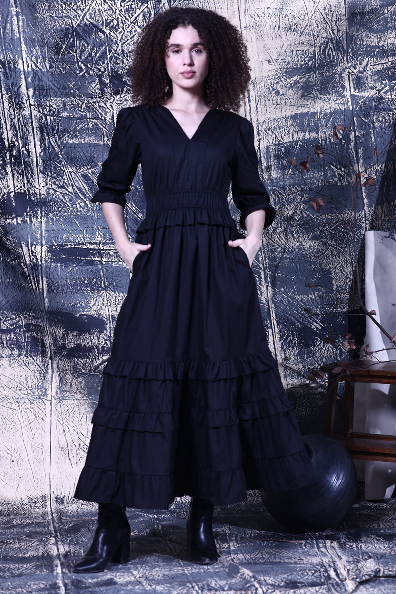 BLACK KARINA DRESS by Maude Vivante