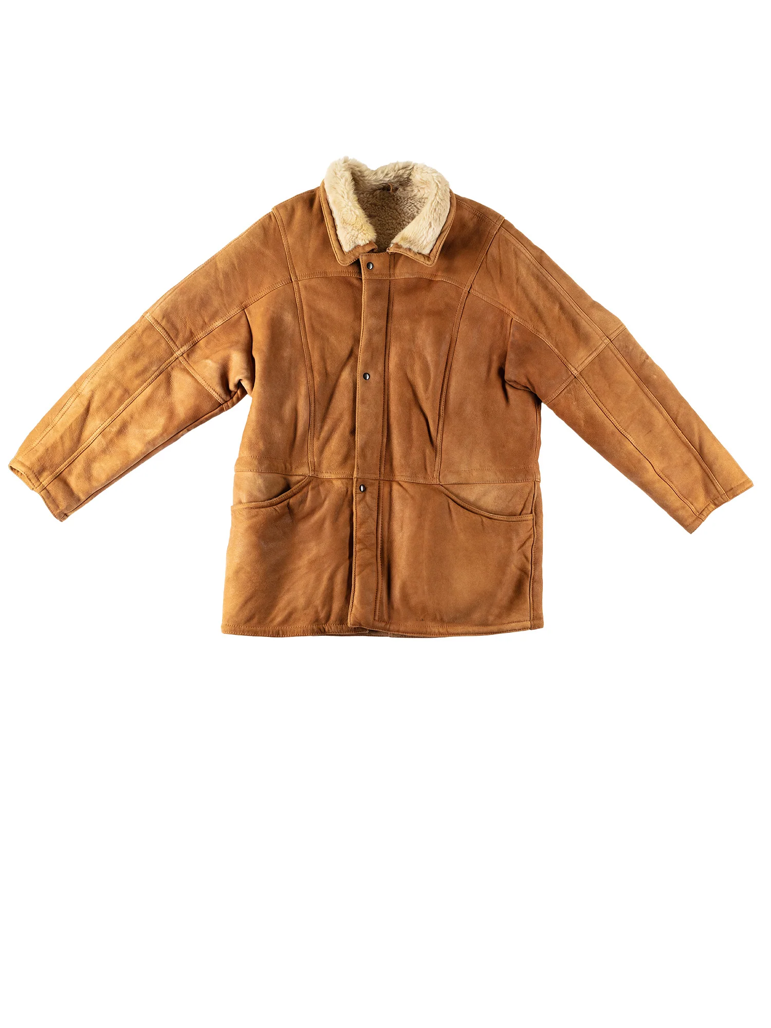Vintage 80's Women Sheepskin Coat in Brown by Northern Grip