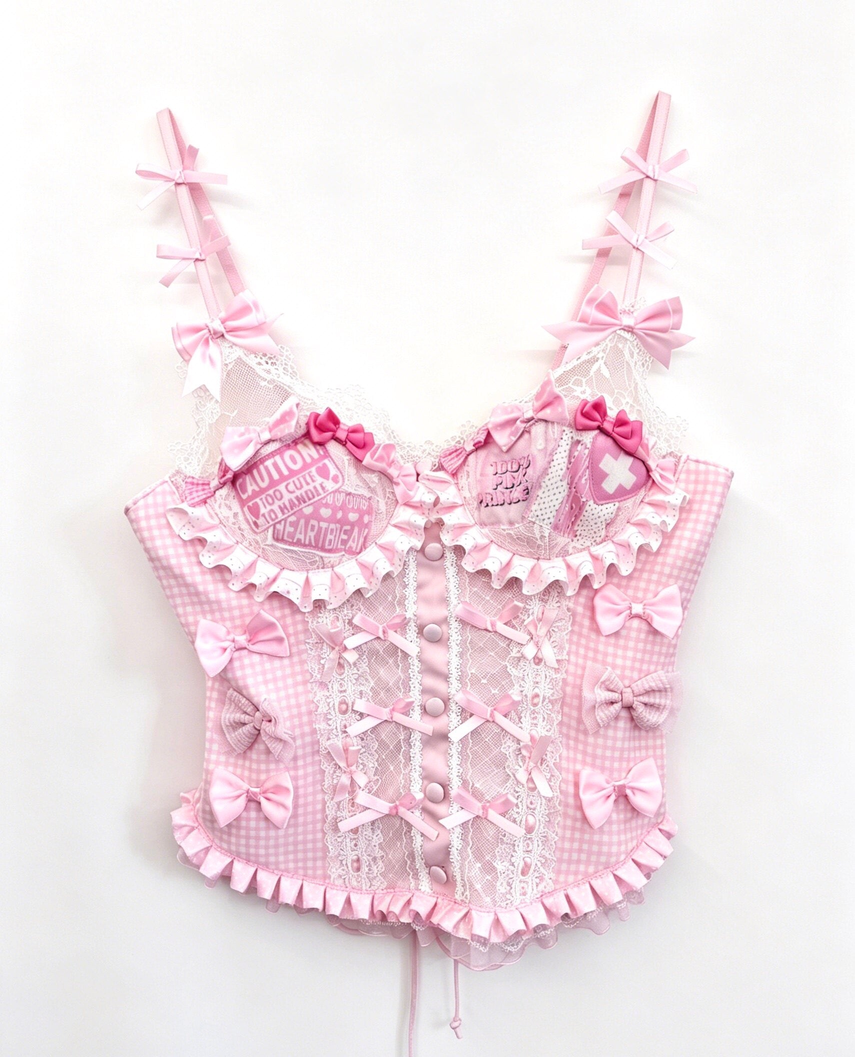 Y2K Lace Cami Top - RedDevil by Land Decora