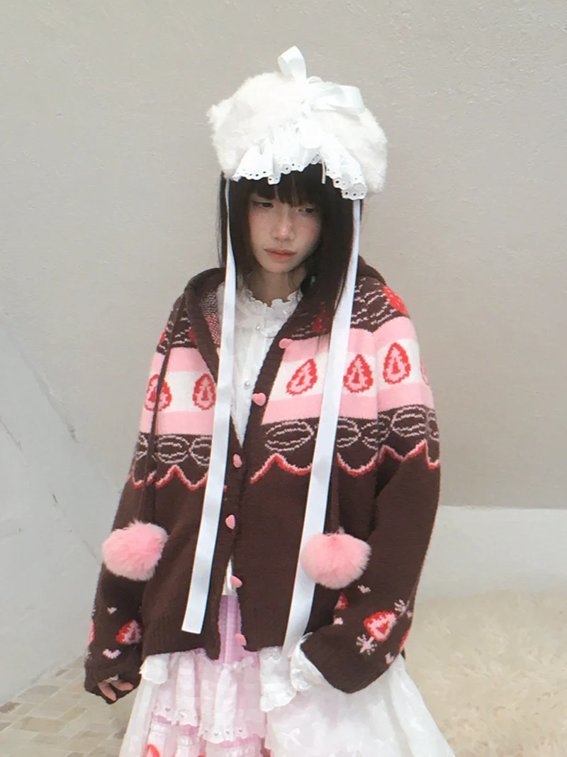 Kawaii Fair Isle Cardigan - Daytoday Everyday Institute by Land Decora