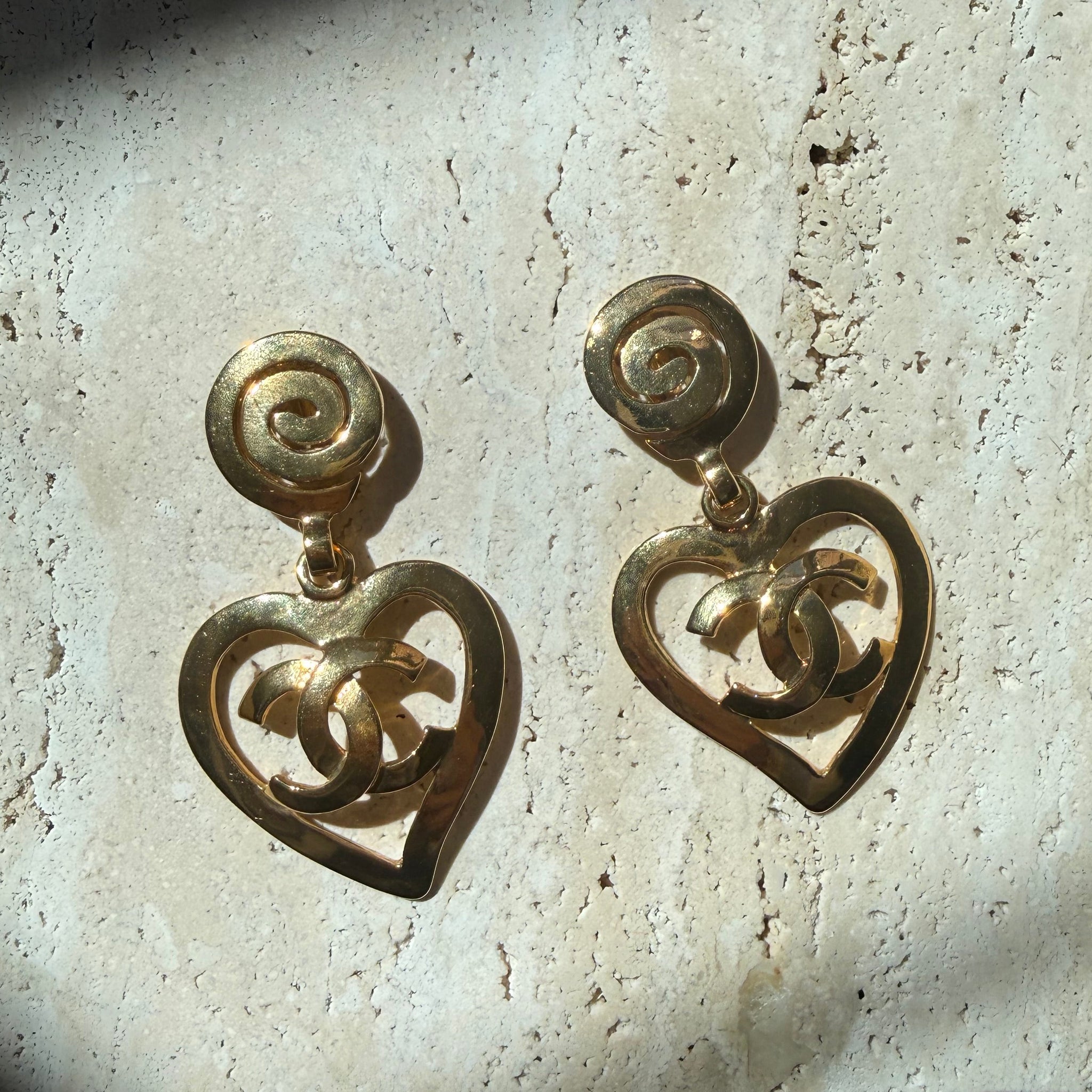 Chanel Vintage Barbie Heart Oversized Earrings by The Vintage New Yorker