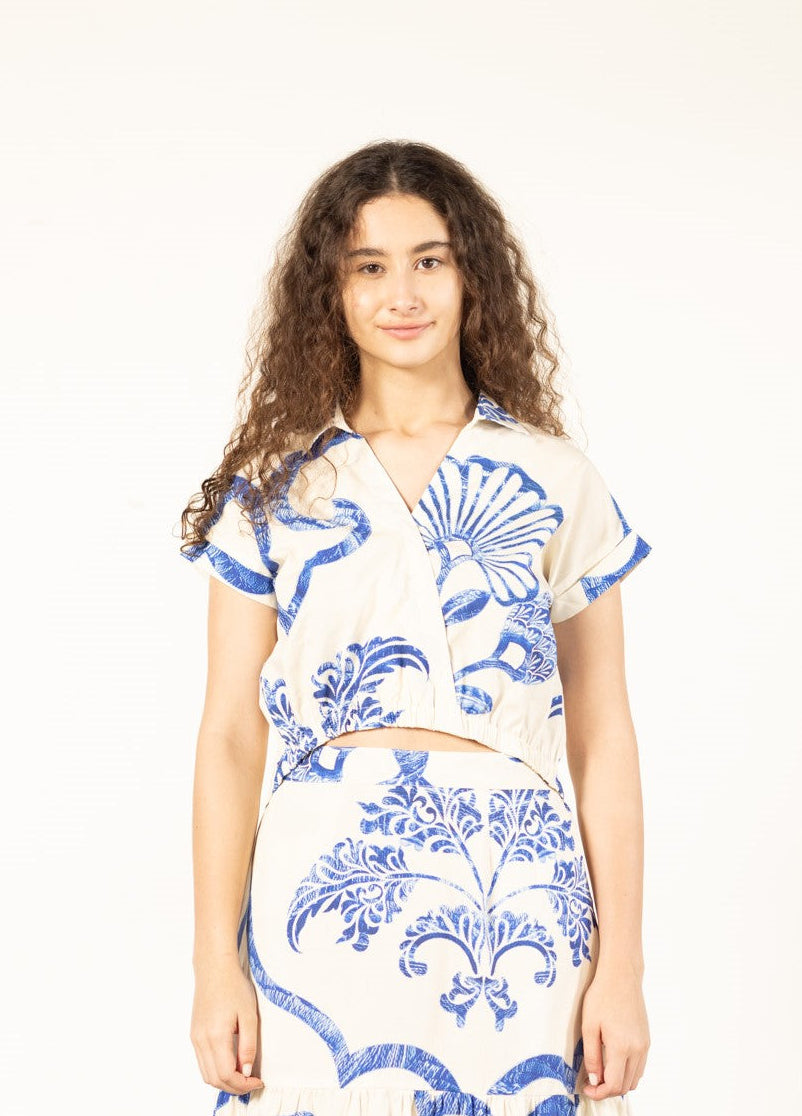 BLUE FRESCO ZIA TOP by Maude Vivante