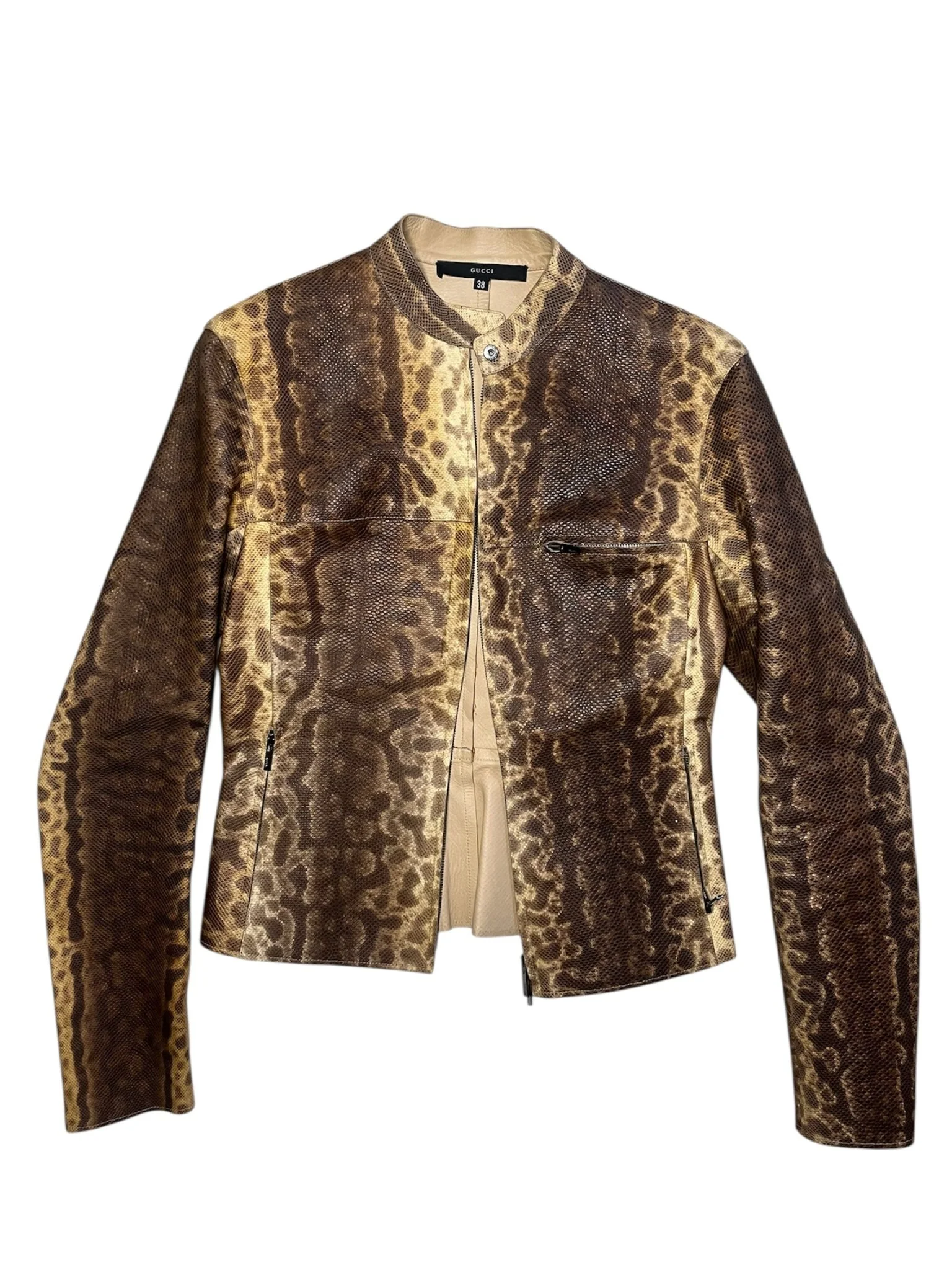 Gucci Snakeprint Leather Jacket FW99 by Ascensio Vintage