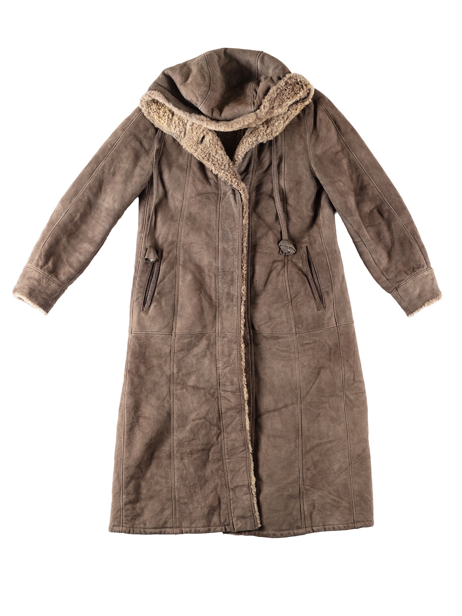 Vintage 80's Women Sheepskin Coat in Gray by Northern Grip