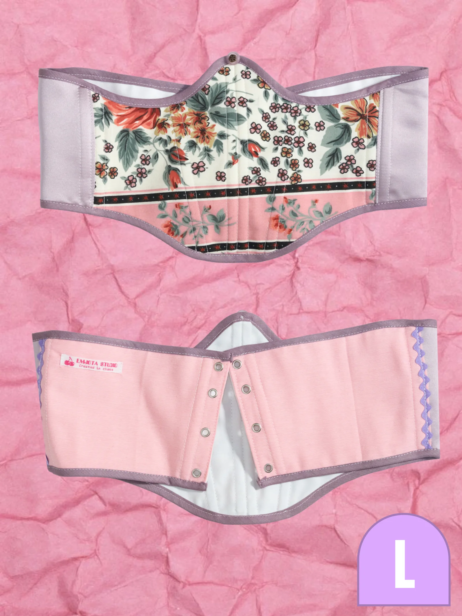 Lilac Roses Underbust Corset by Emjota Studio