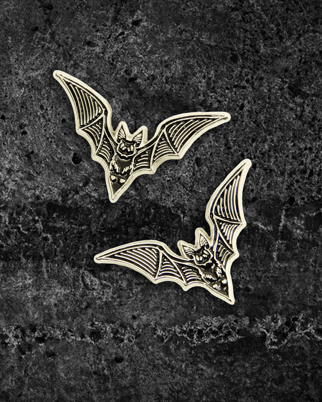Bat Collar Point Enamel Pin (Set of 2) by KATAKOMB