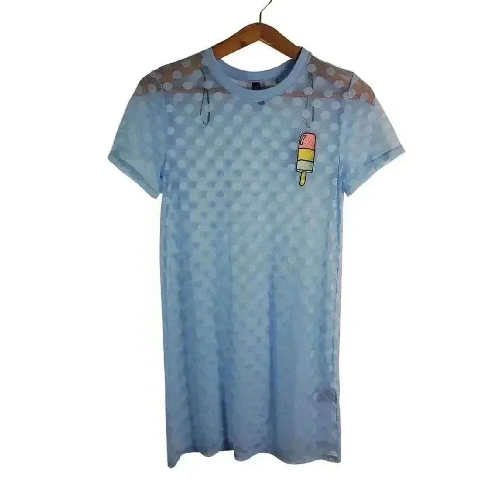 NWOT H&M Sheer Mesh Polka Dots T Shirt Dress Swim Coverup Beach Women' by Hot Girl Secondhand