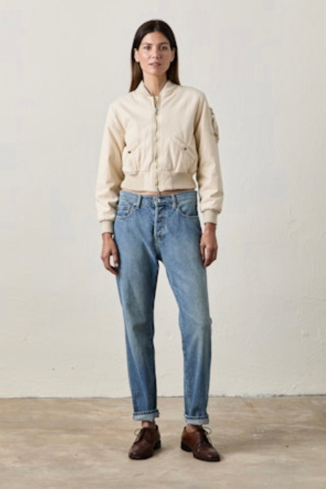 Reyes Cropped Quilted Bomber Jacket by Sierra Deene