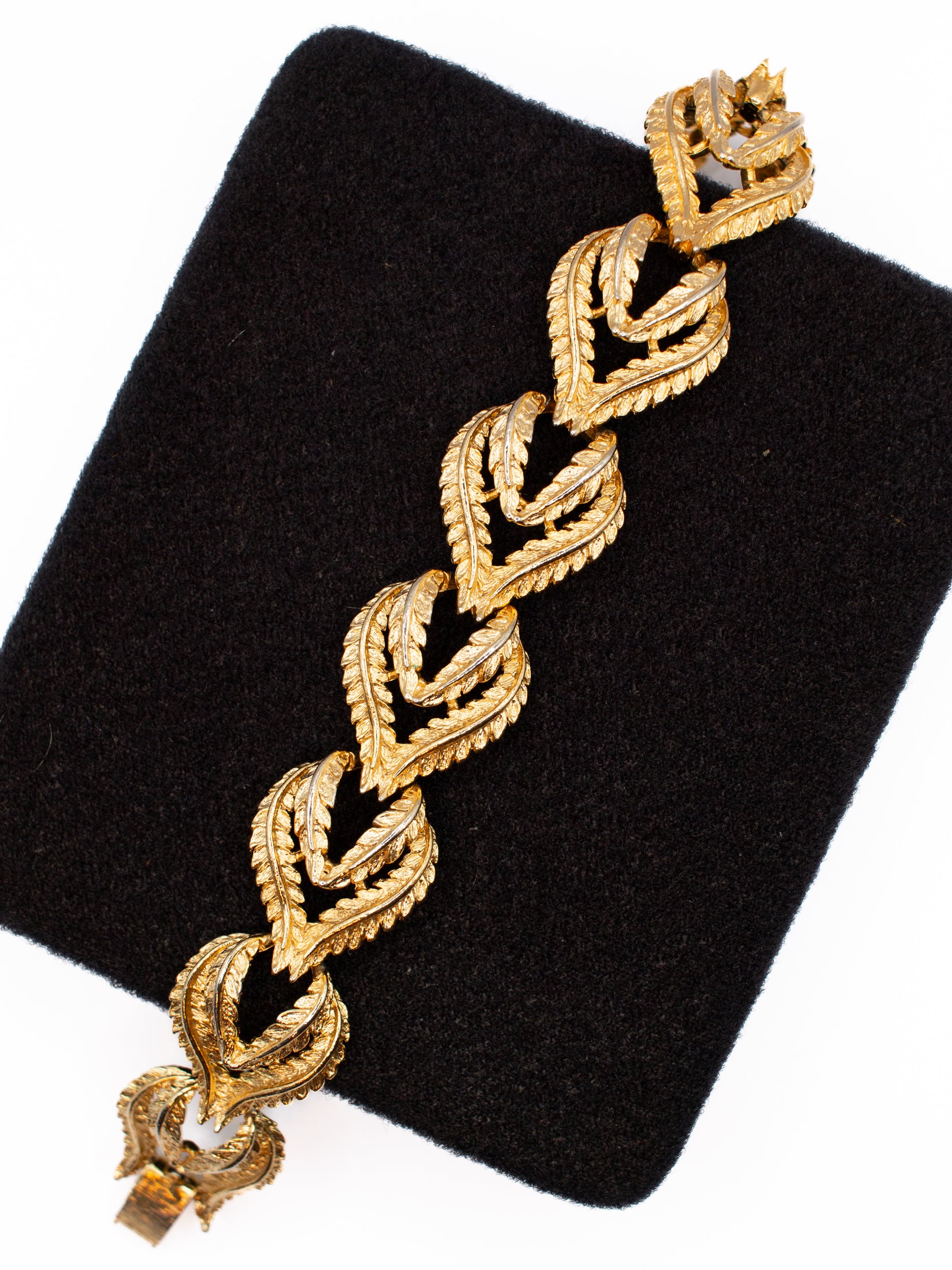 Vintage 60's Gold Leaf Link Bracelet by Northern Grip