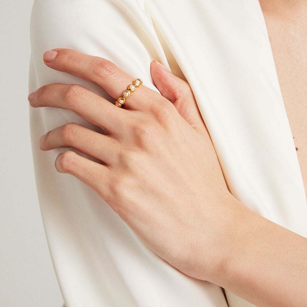 Pearl Eternity Stacking Ring by Sierra Deene