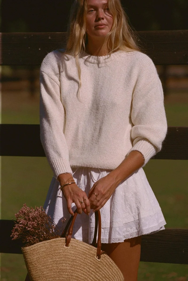 Shirley Sweater - Ivory White Sweater by Merritt Charles