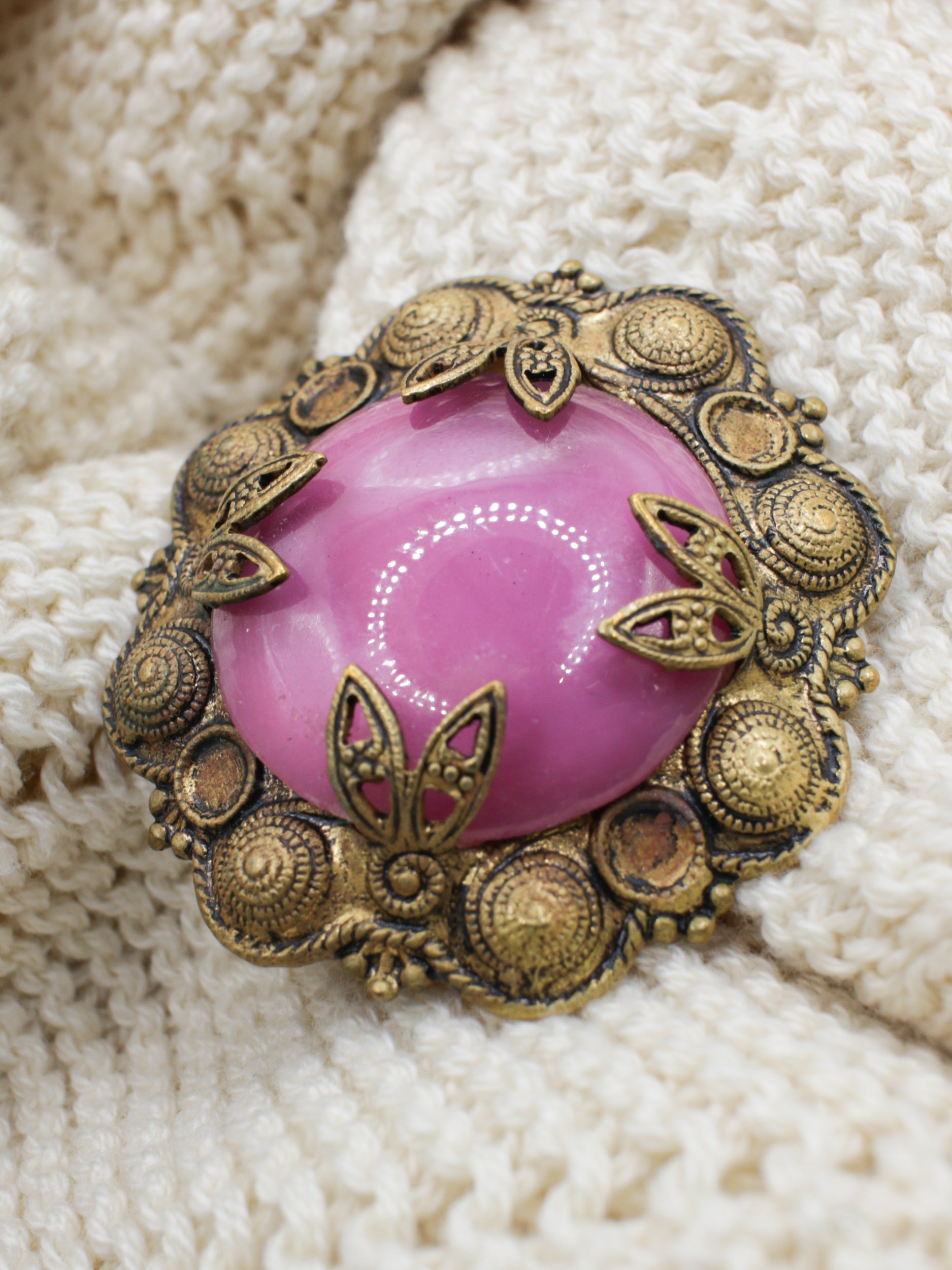 Vintage 60's Brooch in Pink by Northern Grip