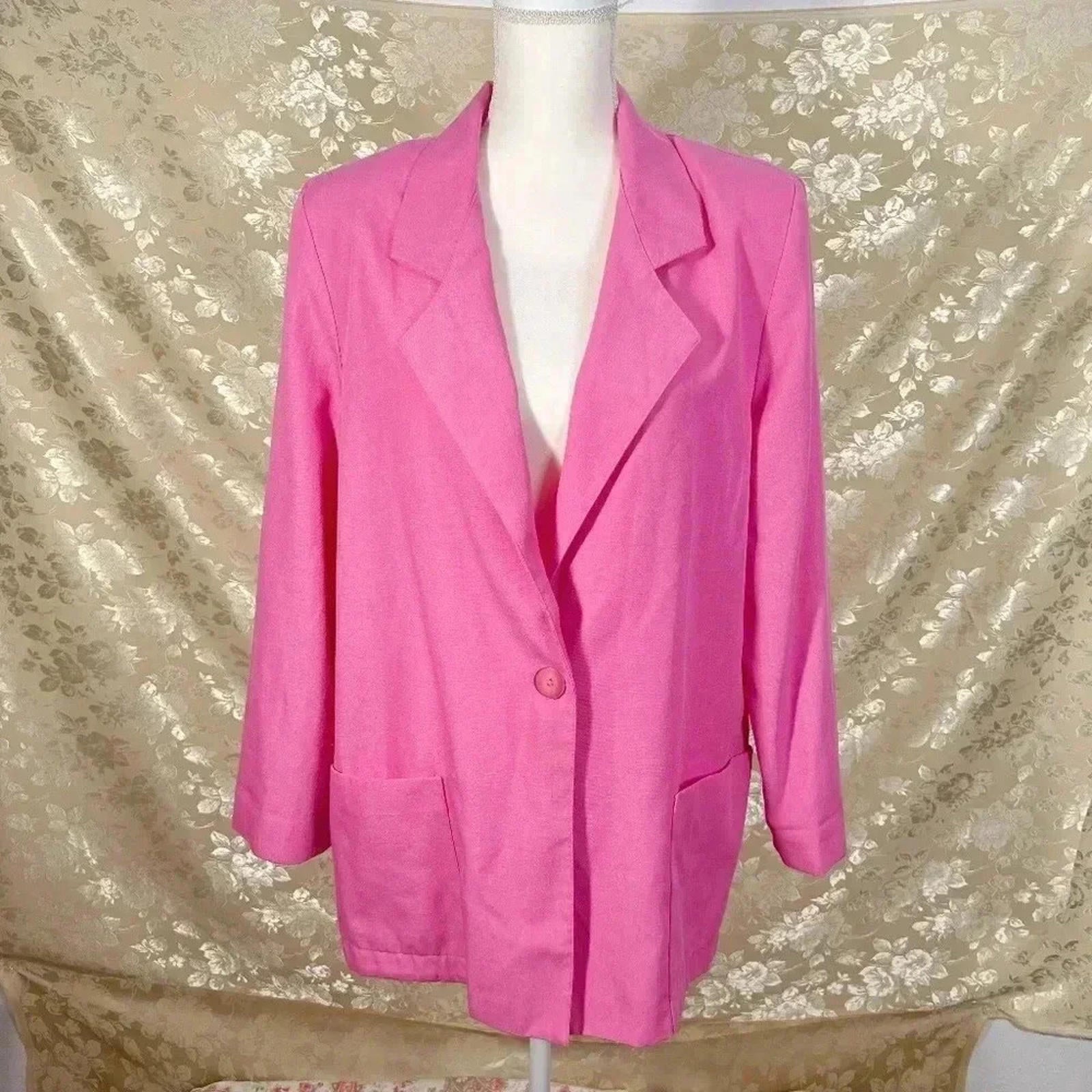 Vintage Bobbie Brooks Barbie Pink 80s Blazer Size L by Hot Girl Secondhand