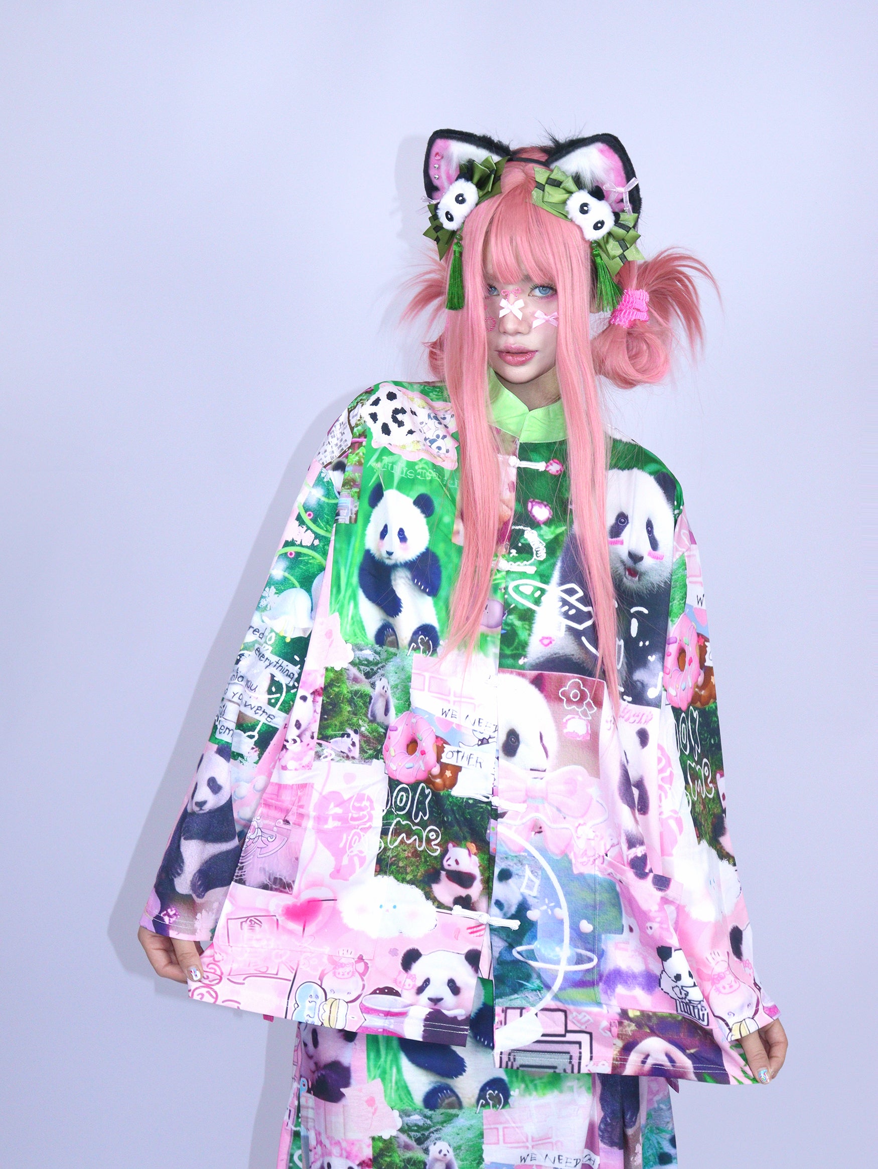 Y2K Panda Patchwork Tang Suit Top Chinese Style Jacket - LEERROO by Land Decora