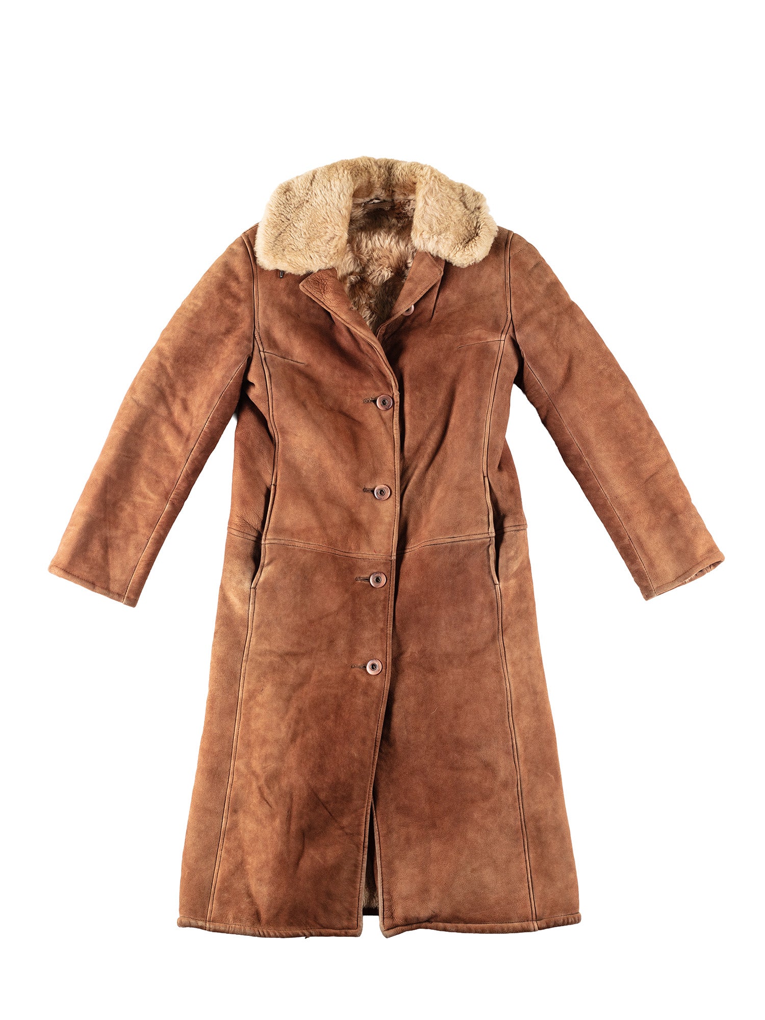 Vintage 70's Women Penny Lane Sheepskin Coat in Camel Brown by Northern Grip