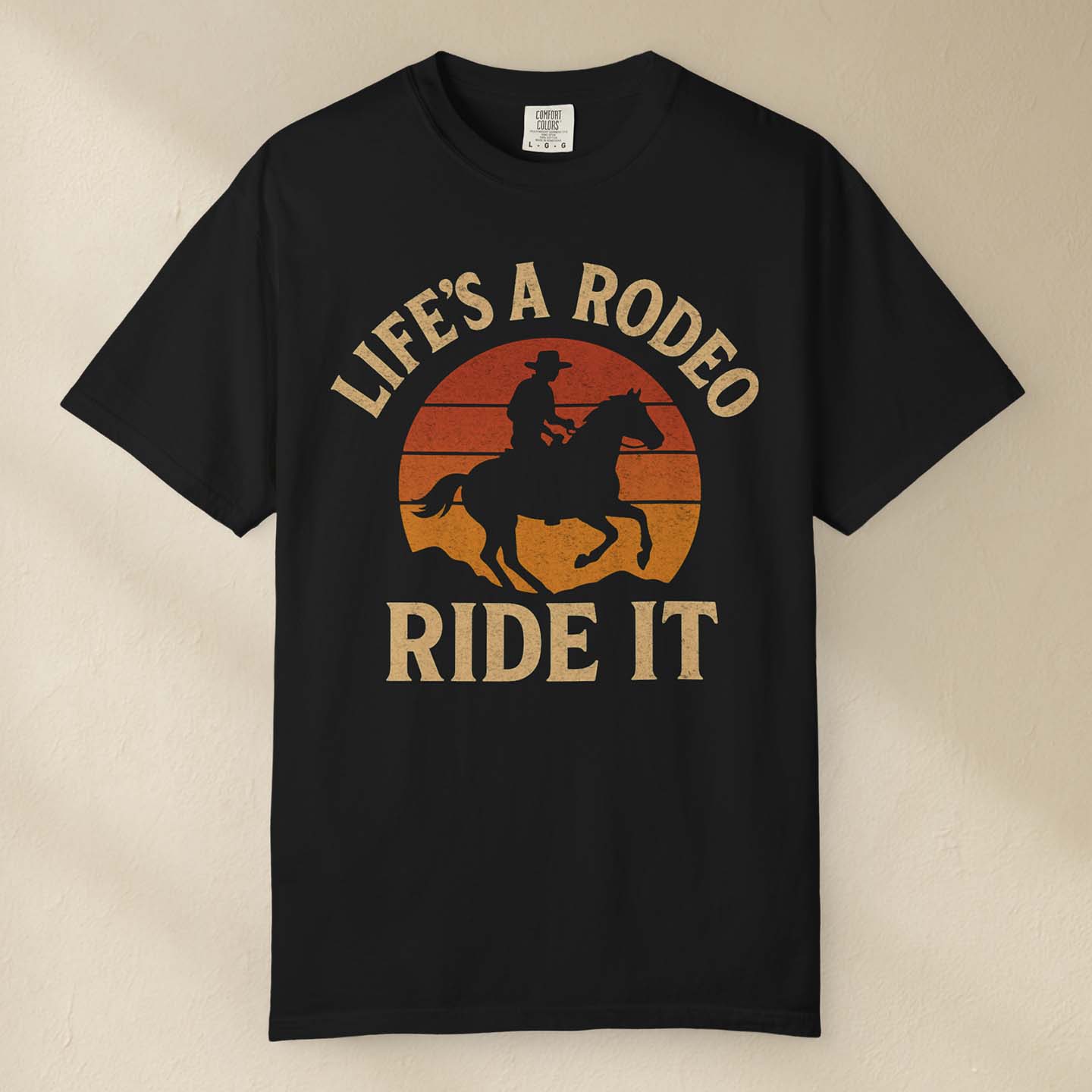 Life's a Rodeo Retro Western T-Shirt by DILLO Outfitters