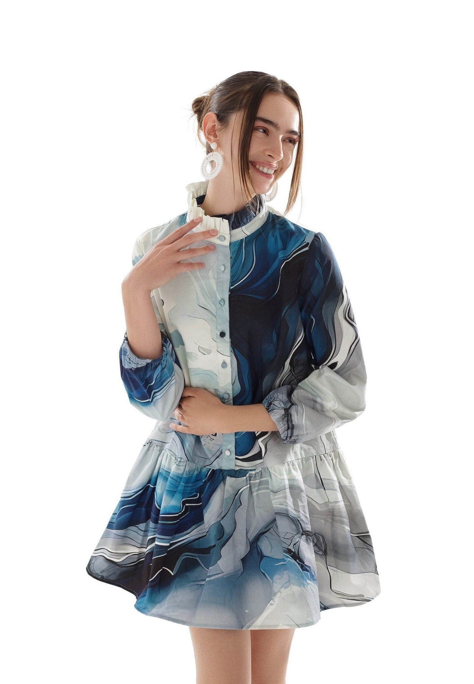 Dropped Waist Ocean Swirl Dress by Shore Darling Co.
