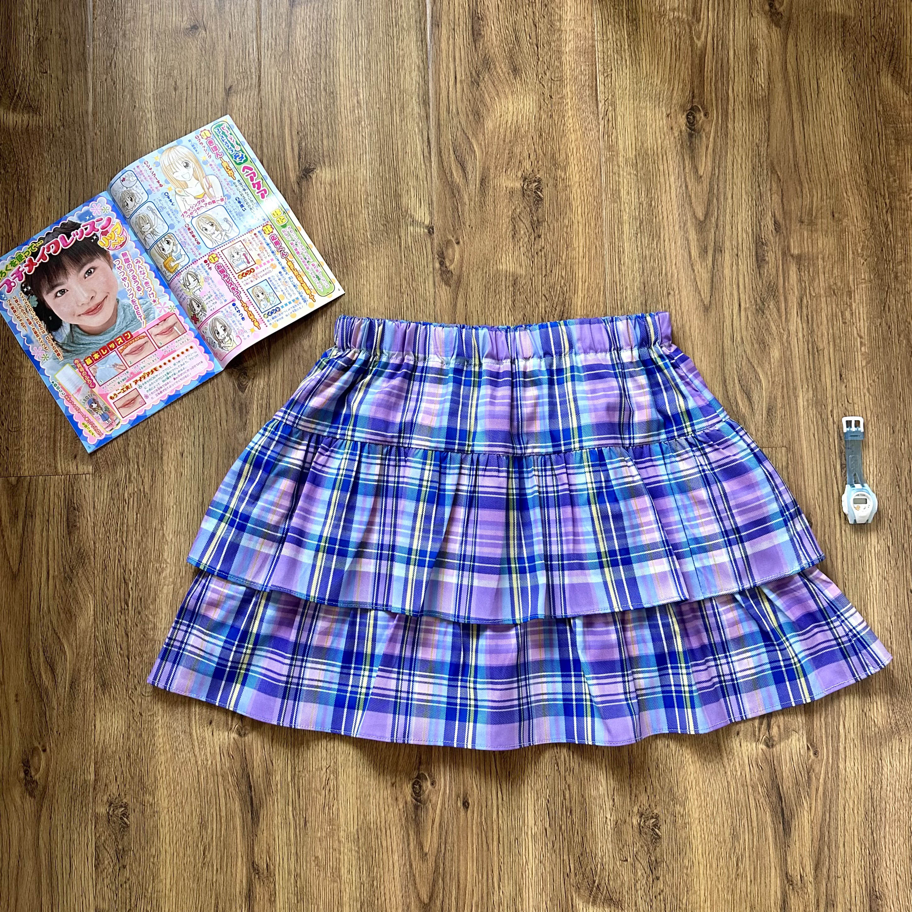 awaii Y2K Layered Plaid Skirt - Bodytalk by Land Decora