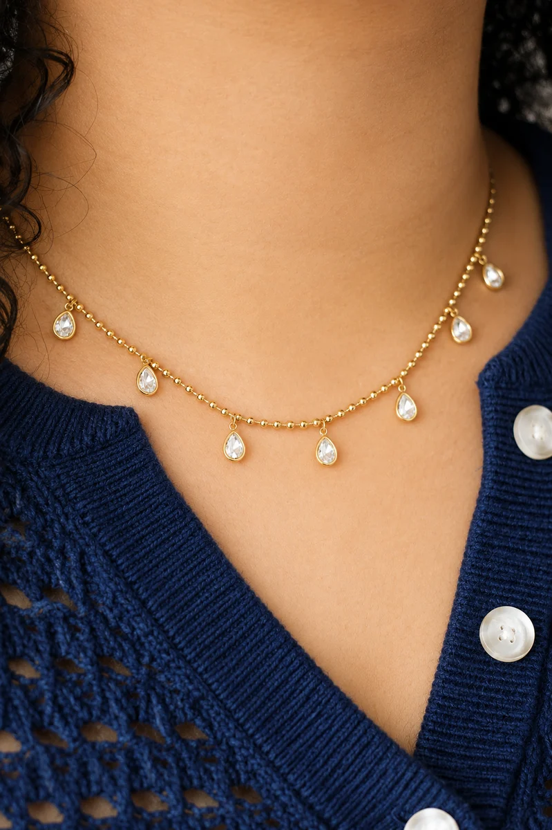 LUMINA TEARDROP NECKLACE (WATERPROOF & 18K GOLD PLATED) by RAËLIV
