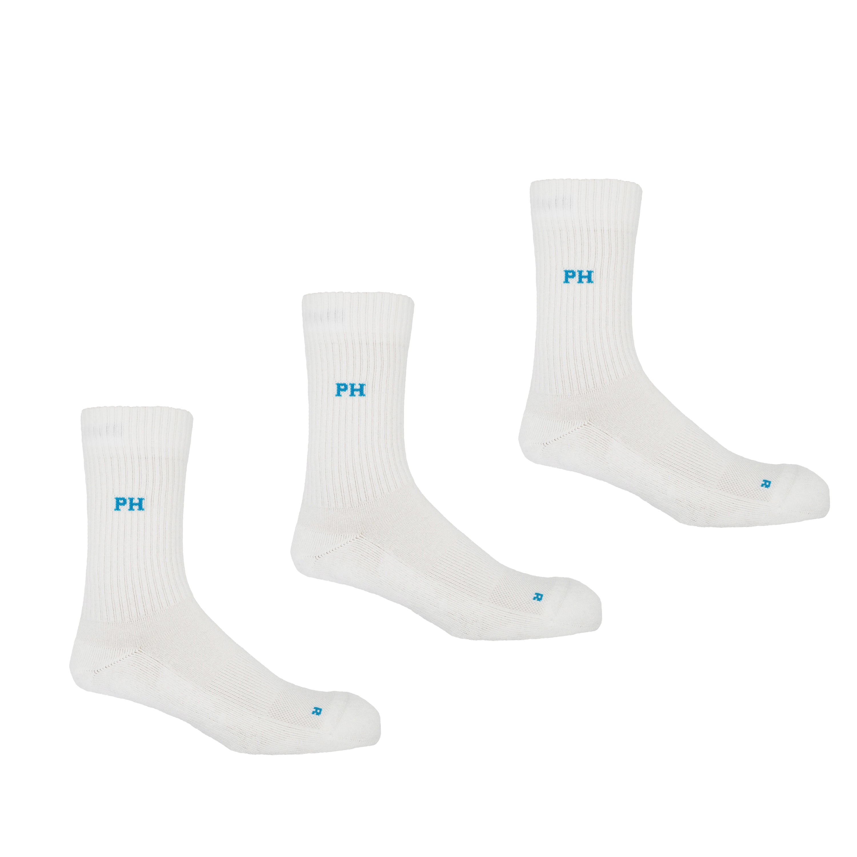 3 Pack Essential Men's Sport Socks - White by Peper Harow