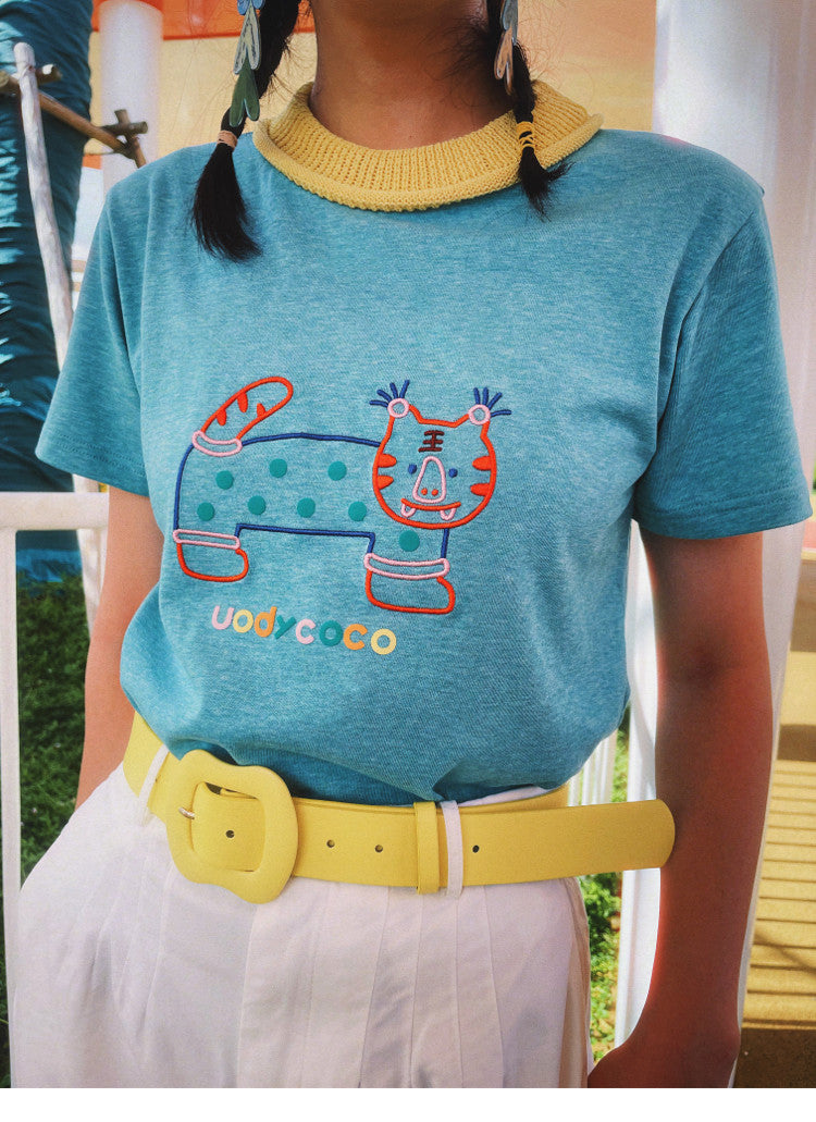 Kawaii Embroidered T-Shirt – uodycoco by Land Decora