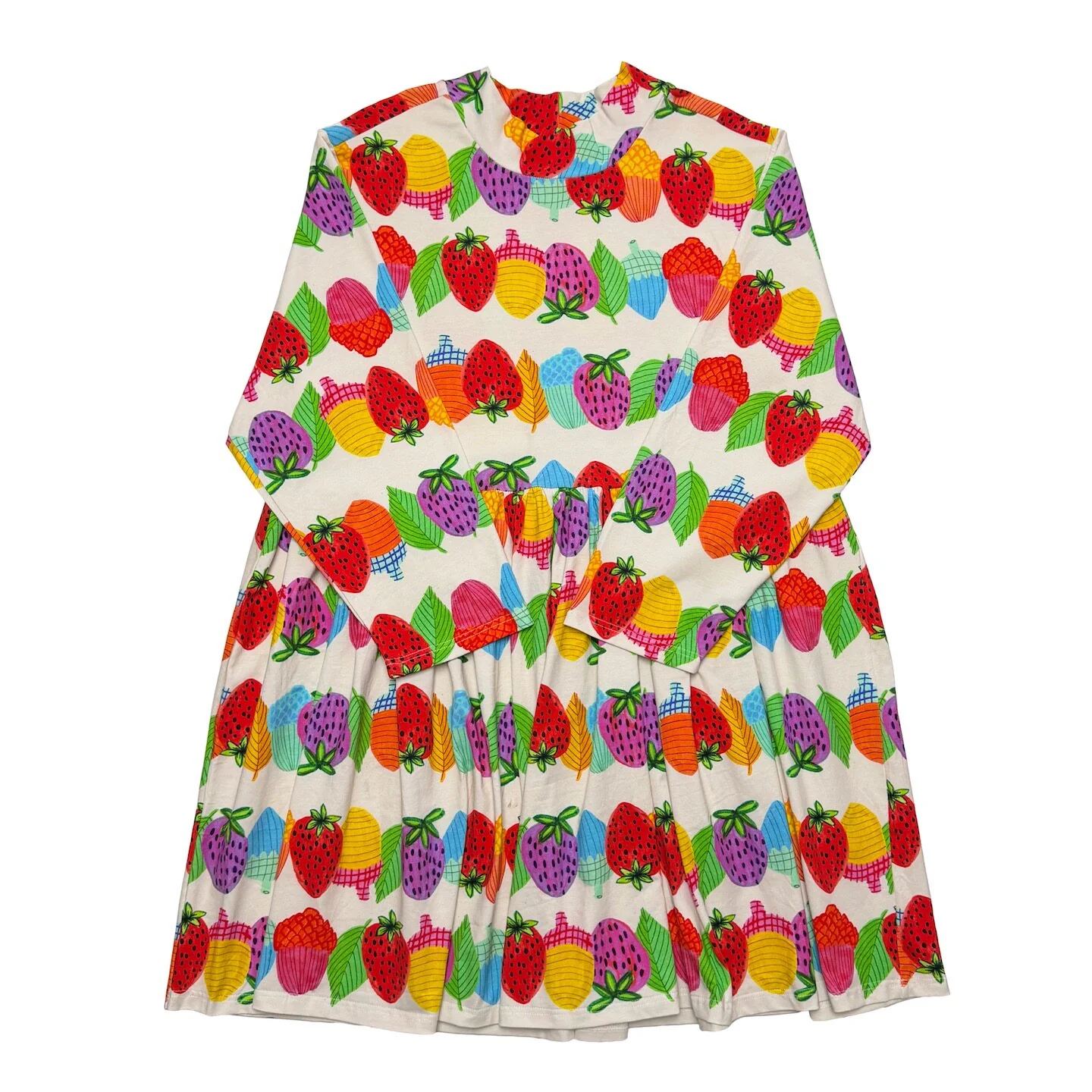 Kawaii Strawberry Long-Sleeve Dress - bunnybunnygun by Land Decora