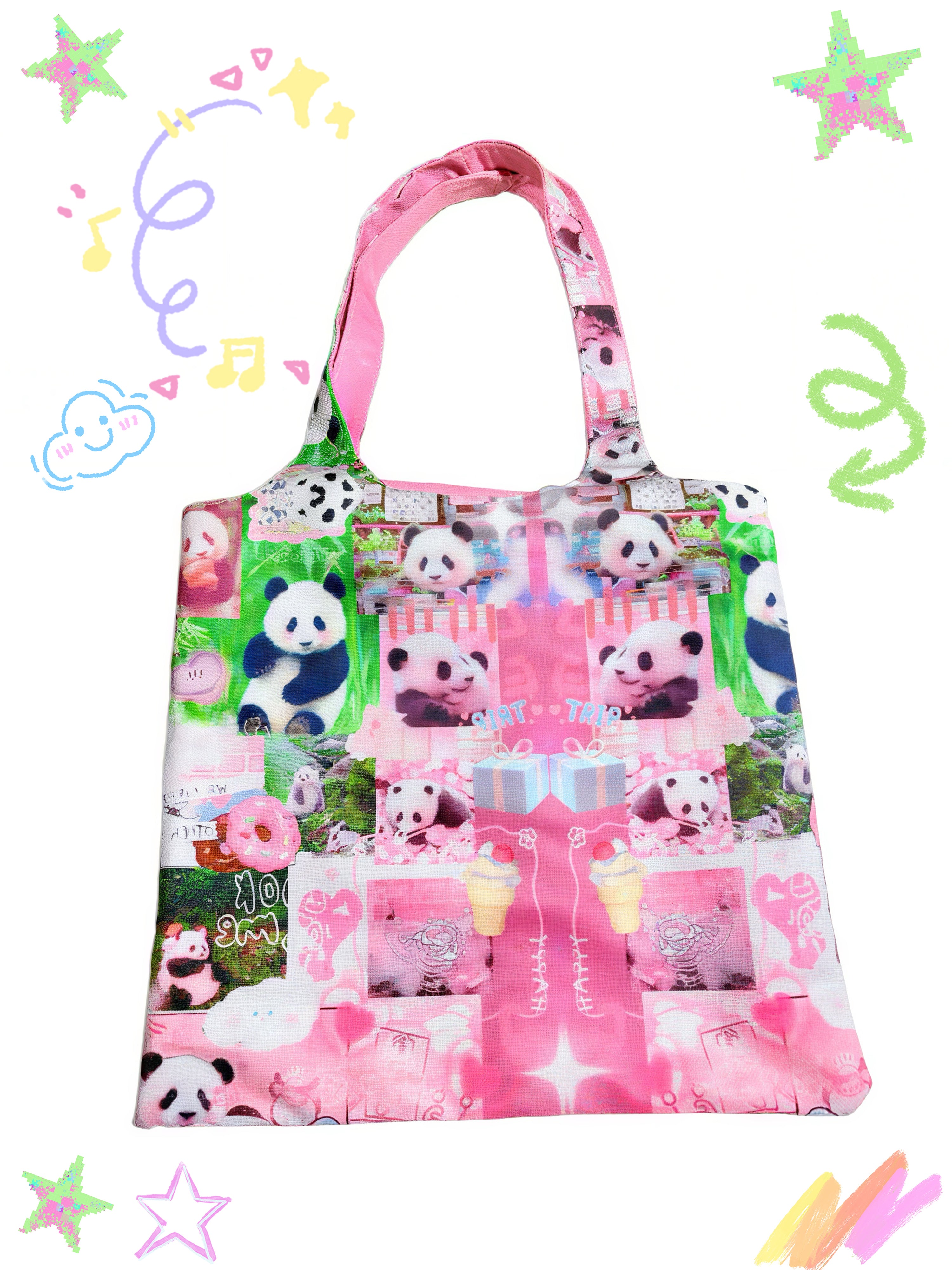 Kawaii Cartoon Print Shoulder Handbag - LEERROO by Land Decora