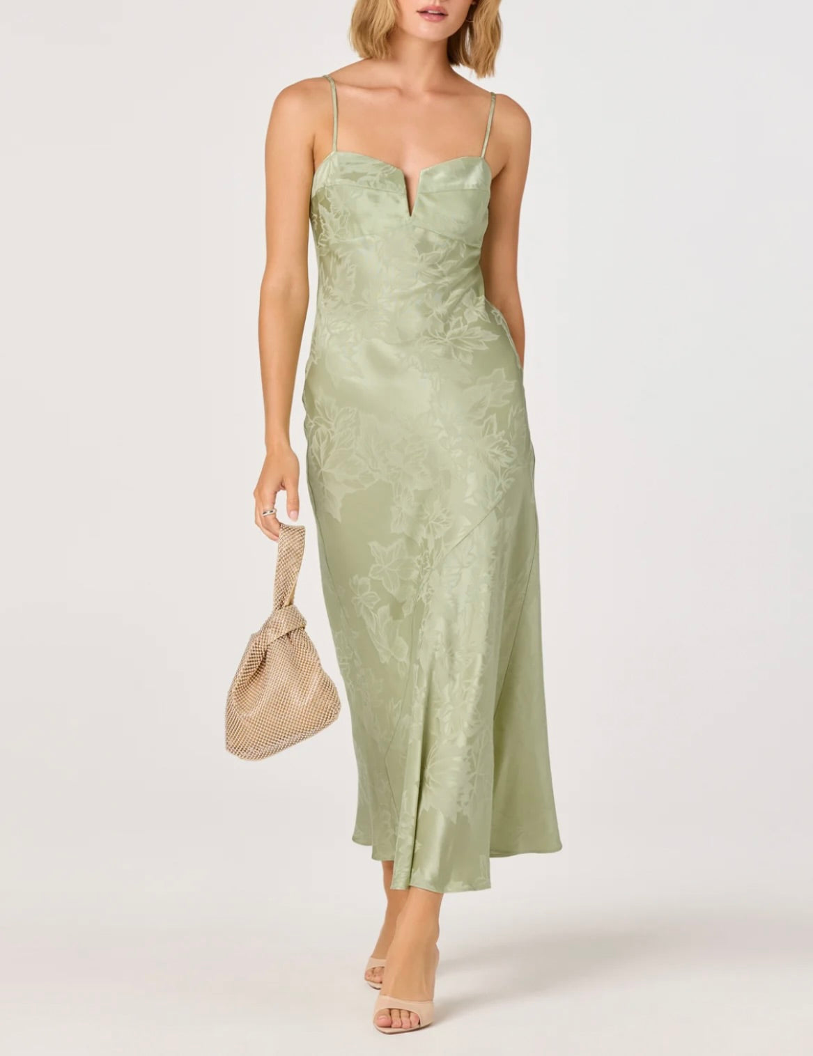 ASTR The Label Tyla Satin Bias-Cut Maxi Dress by Sierra Deene
