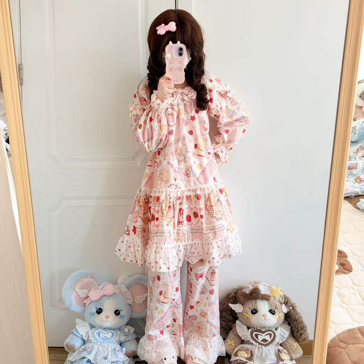 Kawaii Lolita Sleep Dress Set - Sweet Dream Bear by Land Decora